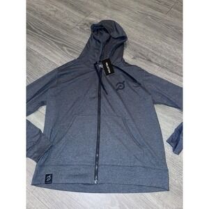 Peloton‎ Women's Medium Logo Relaxed Dream Blend Hoodie Full Zip Sweatshirt Gray